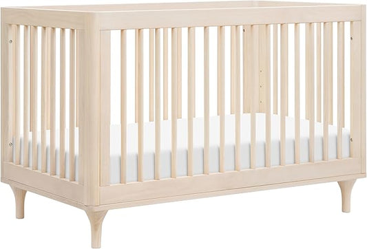 babyletto Lolly 3-in-1 Baby Crib Convertible to Toddler Bed & Daybed - GREENGUARD Gold Certified - 4 Adjustable Heights - Includes Toddler Conversion Kit - Made of 100% Solid Wood - Washed Natural