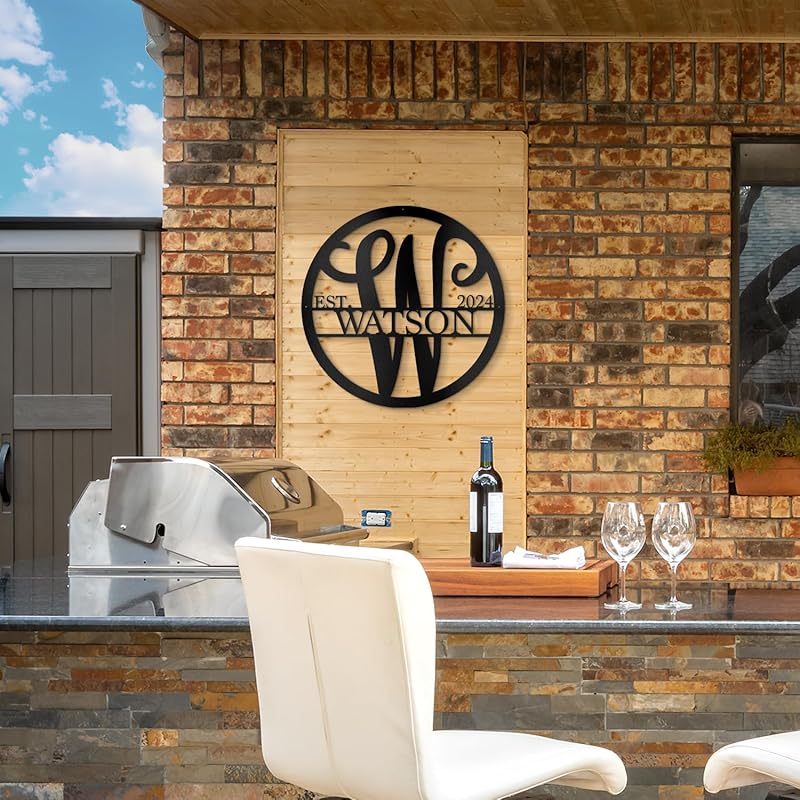 Custom Metal Signs Metal Name Sign Metal Wall Art Split Letter Monogram Wall Decor Metal Wall Art Last Name Sign Family Name Sign Personalized Wedding Gift Fire Pit Sign Outdoor Decor Cabin Sign