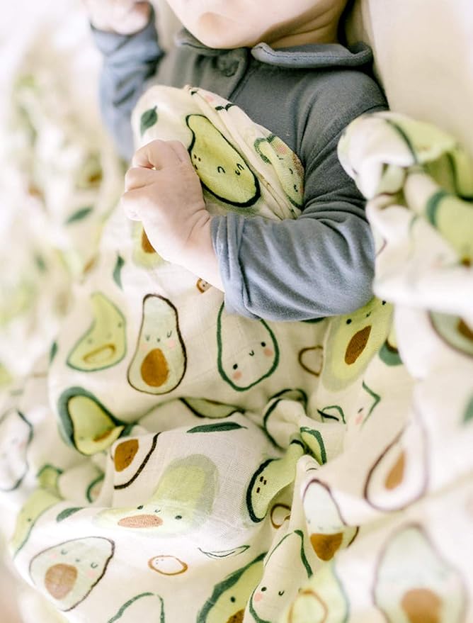 Loulou Lollipop Soft Baby Swaddle Blanket Muslin Wrap Receiving Blanket for Newborn to Toddler Girl and Boy, Large 47” by 47” - Avocado…