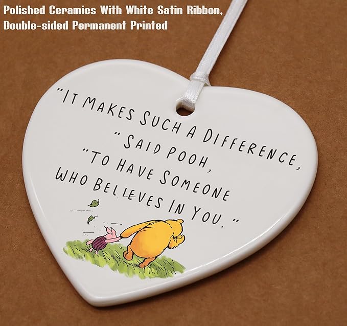 Teacher Mentor Gift-It Makes Such A Difference-Teacher Appreciation Ornament Keepsake for Classroom Educator Instructor-Heart Shaped Christmas Ornament Plaque Décor
