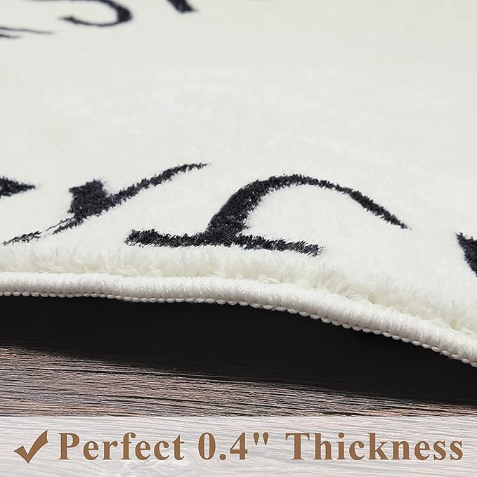 Topotdor Round Kids Play Rug Alphabet Nursery Area Rug Extra Large Soft Crawling Play Mat for Children Toddlers Bedroom (71 inch, White)