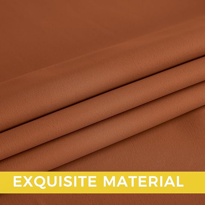 NICETOWN Burnt Orange Curtains for Living Room 84 inches Long 2 Panels, Thermal Grommet Curtains for Living Room, Noise Reducing Privacy Window Treatment Shades for Bedroom, Laundry Patio, W52