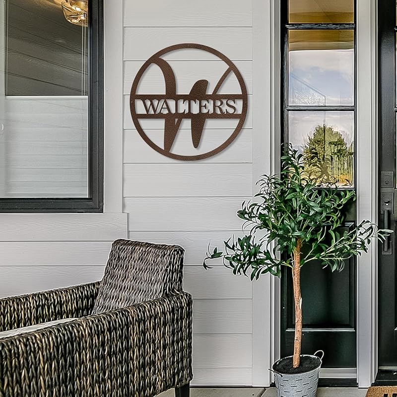 Custom Metal Signs Metal Name Sign Metal Wall Art Split Letter Monogram Wall Decor Metal Wall Art Last Name Sign Family Name Sign Personalized Wedding Gift Fire Pit Sign Outdoor Decor Cabin Sign