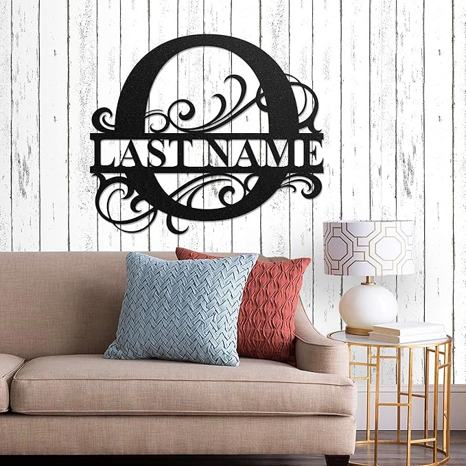 LULLBABYMALL Custom Metal Signs - Last Name Sign, Split Letter Monogram, Letter O, Family Name Wall Art, Outdoor Metal Signs, Personalized Wedding Gift