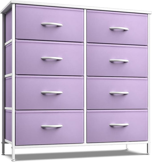 Sorbus Kids Dresser with 8 Drawers - Storage Unit Organizer Chest for Clothes - Bedroom, Kids Room, Nursery, & Closet (Purple, 31.5 x 12 x 32-8 Drawer)
