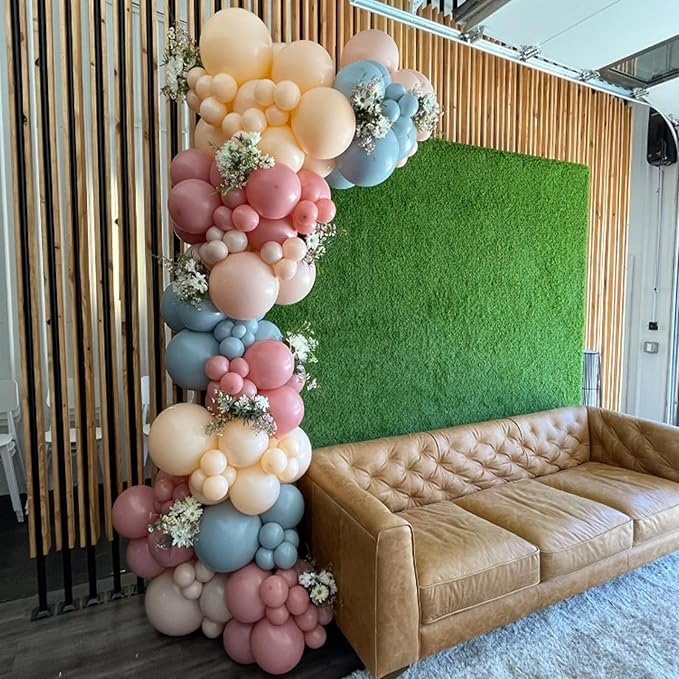 Gender Reveal Balloons, 12 Inch Dusty Pink Blue White Sand and Gold Balloons for Boho Neutral Baby Shower Birthday Party Boy or Girl Gender Reveal Decorations