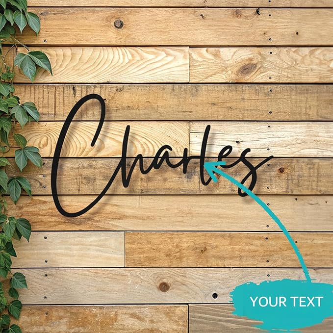 Custom Metal Words - Modern Personalized Script Name Sign - custom name sign baby - Elegant Laser Cut Cursive Wall Art for Baby Name, Wedding & Nursery Home Decoration Gift