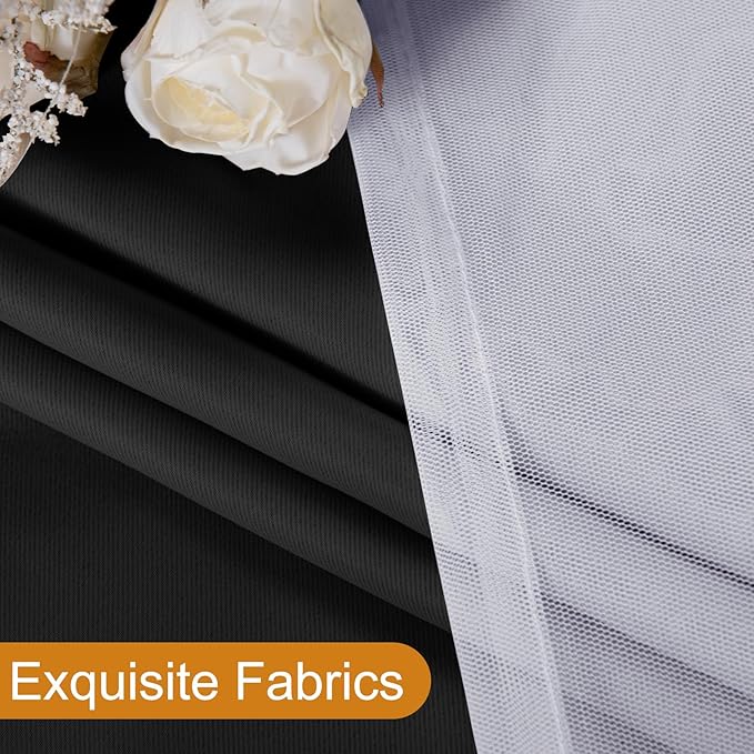 DWCN Black Layered Curtains for Living Room Blackout and Sheer Curtains Grommet Top Curtain Panels with Sheer Overlay for Bedroom, 52 W by 84 L, 2 Pieces