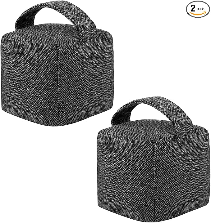 4.4 Lbs Decorative Door Stopper 2 Set, Heavy Duty Door Stopper for Bottom of Door, Weighted Fabric Door Stopper for Bedroom, Living Room, Office
