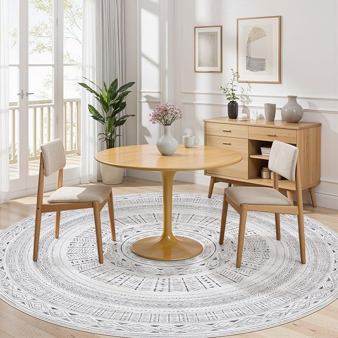 Area Rugs for Living Room Washable Living Room Rug Soft Neutral Indoor Floor Carpet Non-Slip Stain Resistant Modern Boho Rugs for Bedroom Dining Room Kids Room Nursery Office Home Dark Grey