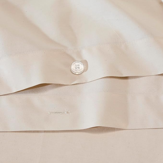 Cuddledown Katahdin Undyed Organic Comforter Cover | 100% Organic Cotton | Sustainably Grown | Percale Weave | Oeko-TEX Standard 100 | Natural | 68" x 86" | Twin