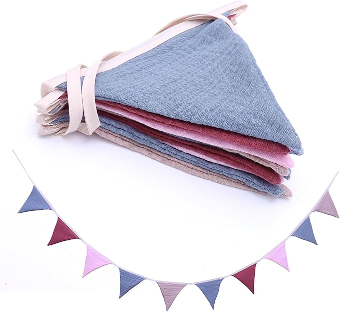 Pennant Banner Flags,Infant and toddler room decoration pennant,for Nursery Decor Baby Birthday Boho Wedding Shower Party Event (Coloured Banner20240318)