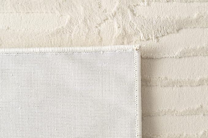 Revival Rugs Shell 7'10"x10' Washable Area Rug for Living Room Bedroom - 100% Recycled Oeko-TEX Certified, Medium Pile, Beige, Cream