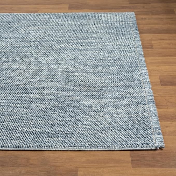 LUXE WEAVERS Solid Machine Woven Blue 6x9 Area Rug, Indoor Stain-Resistant Carpet
