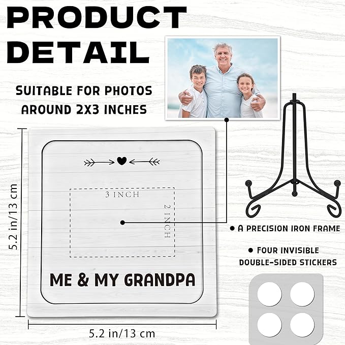 Me and My Grandpa Picture Frame, Baby Keepsake Photo, Grandpa Picture Frames Wooden Surprise Box, Gender Neutral Nursery Decor, Best Grandparent or First Father's Day Gifts