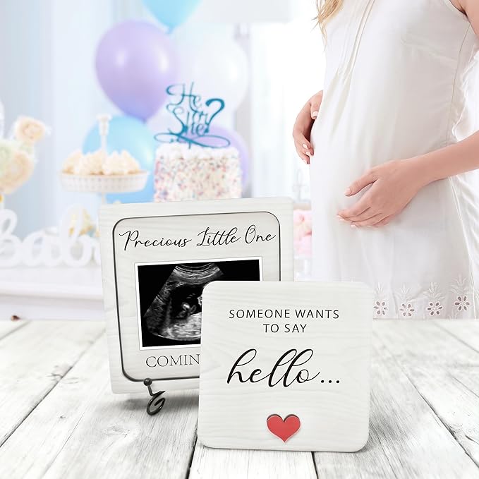 Pregnancy Announcement for Grandma Grandparents, Ultrasound Picture Frames Pregnancy Announcement Sign, Baby Announcement Wooden Surprise Box, Pregnancy Reveal to Husband Friends, Auntie, Uncle