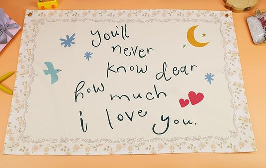 Nursery Rectangular Canvas Banner-Boho Flag Wall Decor for Toddler Boy Girl Kids,Baby Room Above Crib Bedroom Playroom Reading Room Decor-Baby Shower Birthday Christmas Gift-You'll Never Know Dear