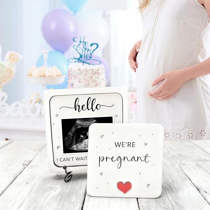 Pregnancy Announcement Ultrasound Picture Frame, We're Pregnant Wooden Surprise Box, Baby Coming Soon Announcement Sign, Pregnancy Reveal Gifts for Grandparents, Husband, Friends, Auntie, Uncle
