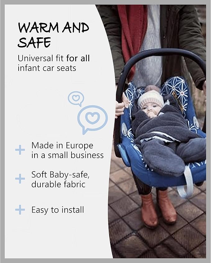 Car Seat Blankets for Babies Winter - Stroller Footmuff Carseat Cover Baby 5 Point Harness - Swaddle Bunting Bag (Flower Beige)