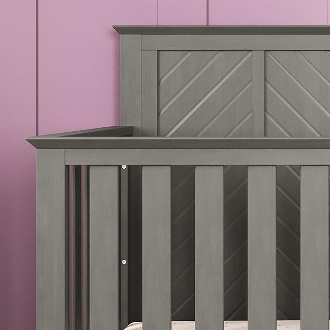 Child Craft Atwood Crib, Dresser and Chest Nursery Set, 3-Piece, Includes 4-in-1 Convertible Crib, Dresser and Chest, Grows with Your Baby (Lunar Gray)