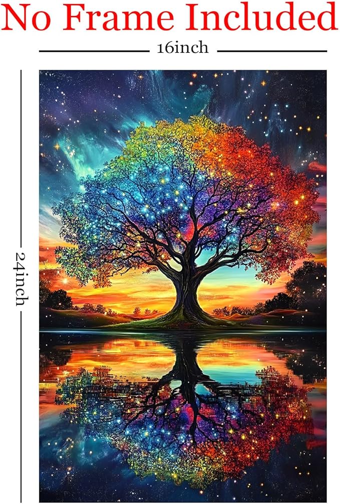 Deocorlevel Abstract Colorful Tree Canvas Prints Fantasy Abstract Prints 16x24inch Frameless Modern Tree Of Life Wall Art
