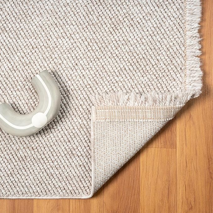 LUXE WEAVERS Solid Machine Woven Beige 5x7 Area Rug, Indoor Stain-Resistant Carpet