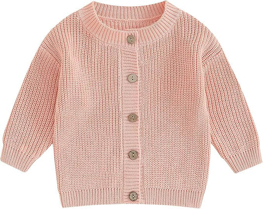 Newborn Baby Boy Girl Knit Sweater Cardigan Winter Warm Button Down Sweatshirt Top Outfit Cute Infant Fall Clothes