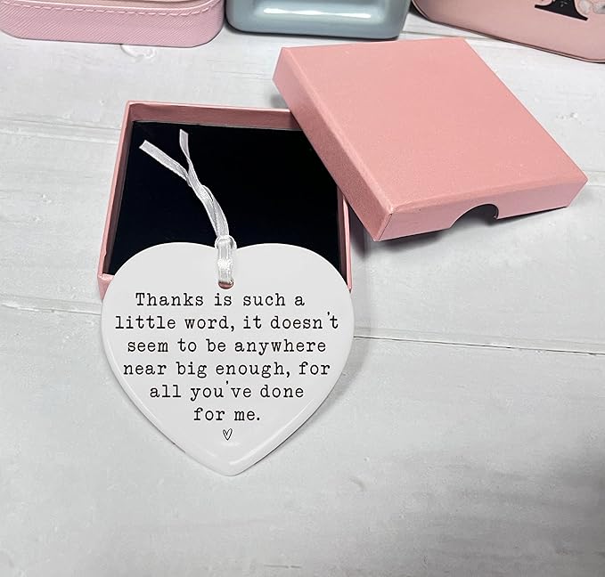 Heart Shaped Christmas Ornament-Thanksgiving Birthday for Family Leader Boss Teacher Mentor Tutor Coach Godparents Friends Thank You Appreciation Keepsake Decor