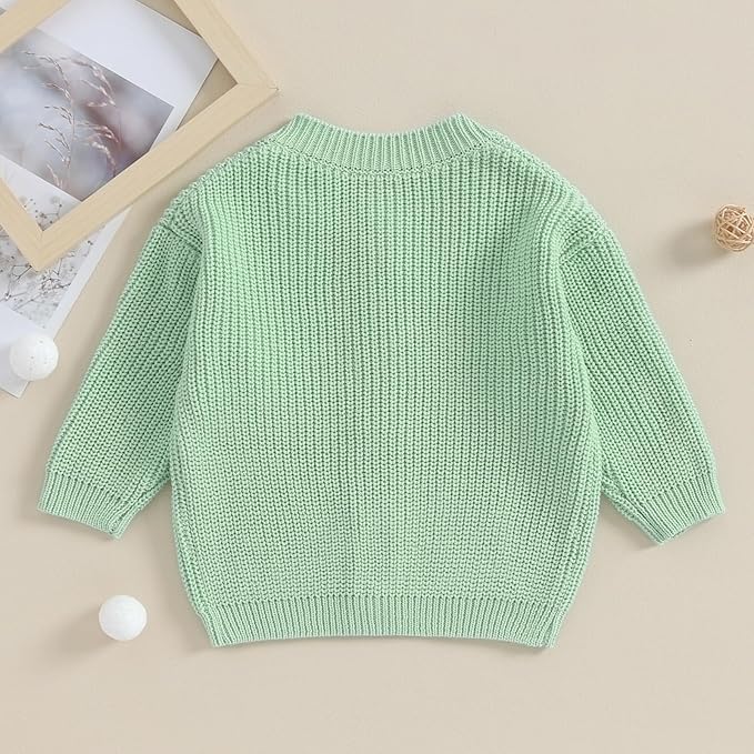 Newborn Baby Boy Girl Knit Sweater Cardigan Winter Warm Button Down Sweatshirt Top Outfit Cute Infant Fall Clothes