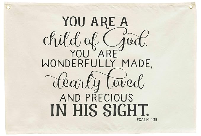 Nursery Wall Decor-Rectangular Canvas Banner Flag Wall Decor for Baby Boy Girl Kids,Nursery Above Crib Bedroom Reading Room Playroom Decor-You are a Child of God-Baby,Shower Birthday Christmas Gift