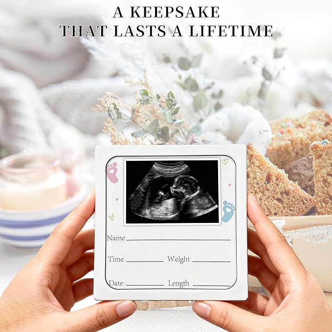 Pregnancy Announcement Ultrasound Picture Frame, Hello World Newborn Sign, Ultrasound Photo Frame Wooden Surprise Box, Birth Announcement Gifts, Pregnancy Reveal to Family, Friends