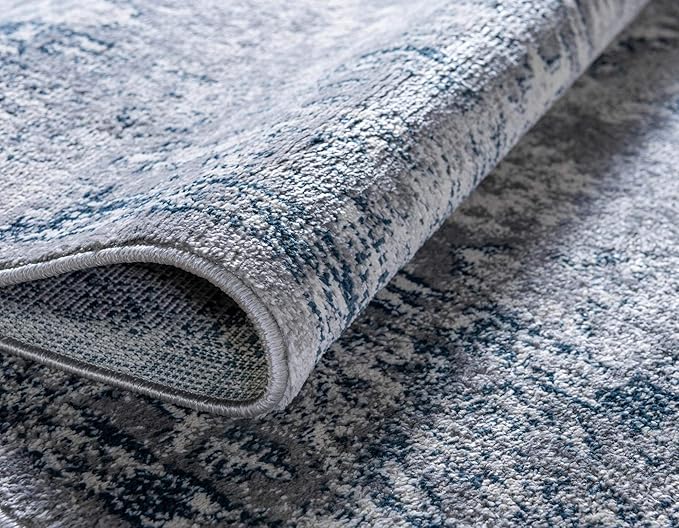 Rugs.com Charleston Collection Rug – 4' x 6' Gray Low-Pile Rug Perfect for Living Rooms, Large Dining Rooms, Open Floorplans