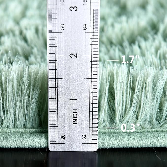 Sage Rug Collection - 6 x 9' Non-Slip Height Pile 1.4" Plush Rug Rubber Backing - Throw Rugs Carpet for Bedroom