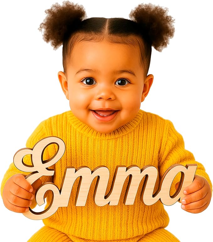 Wooden Name Signs for Nursery Custom Baby Name Sign for Wall Name Signs Personalized Custom Name Sign for Nursery Name Wall Decor Personalized Name signs for Kids Room (Single Name Sign)