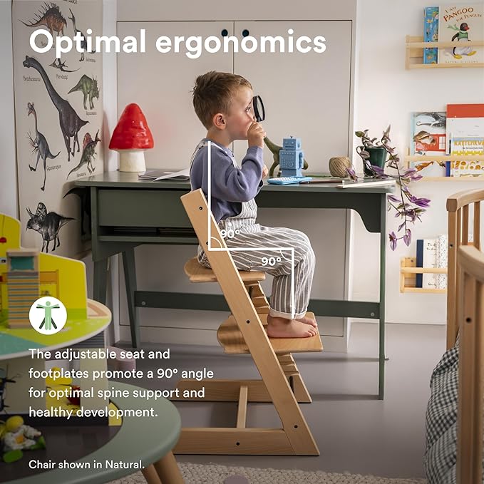 Tripp Trapp Chair from Stokke, Fjord Blue - Adjustable, Convertible Chair for Toddlers, Children & Adults - Convenient, Comfortable & Ergonomic - Classic Design