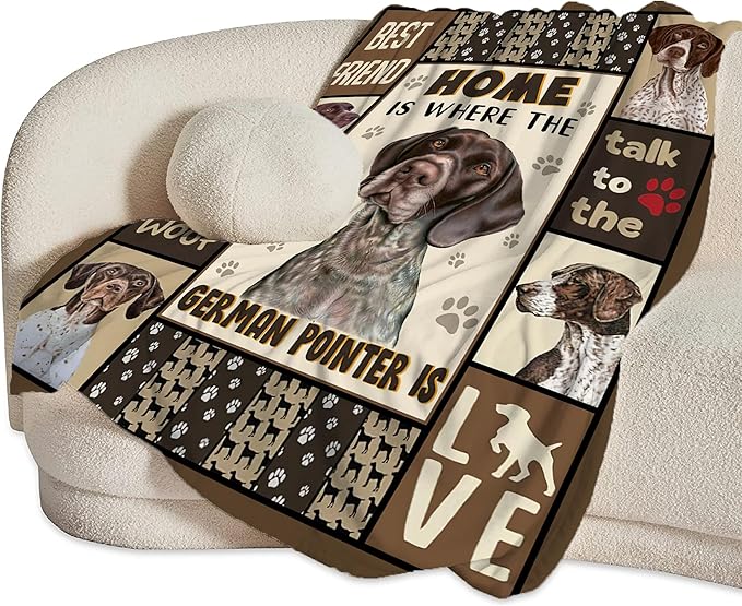 German Shorthaired Pointer Gifts & Decor: Cute Dog Throw Blanket - Soft, Warm, Cozy Fleece for Couch, Sofa, Bed - 50"x40"