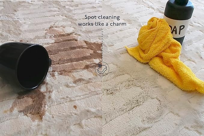 Revival Rugs Shell 7'10"x10' Washable Area Rug for Living Room Bedroom - 100% Recycled Oeko-TEX Certified, Medium Pile, Green
