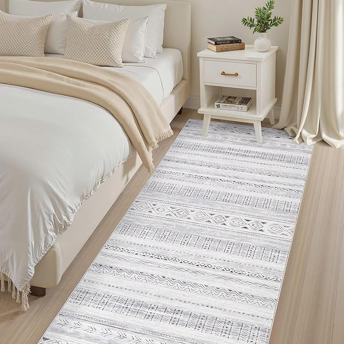 Area Rugs for Living Room Washable Living Room Rug Soft Neutral Indoor Floor Carpet Non-Slip Stain Resistant Modern Boho Rugs for Bedroom Dining Room Kids Room Nursery Office Home Dark Grey