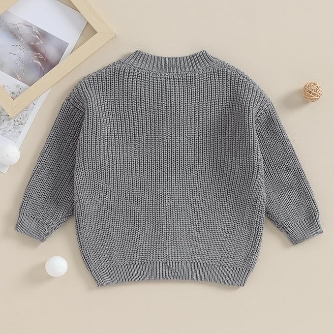 Newborn Baby Boy Girl Knit Sweater Cardigan Winter Warm Button Down Sweatshirt Top Outfit Cute Infant Fall Clothes
