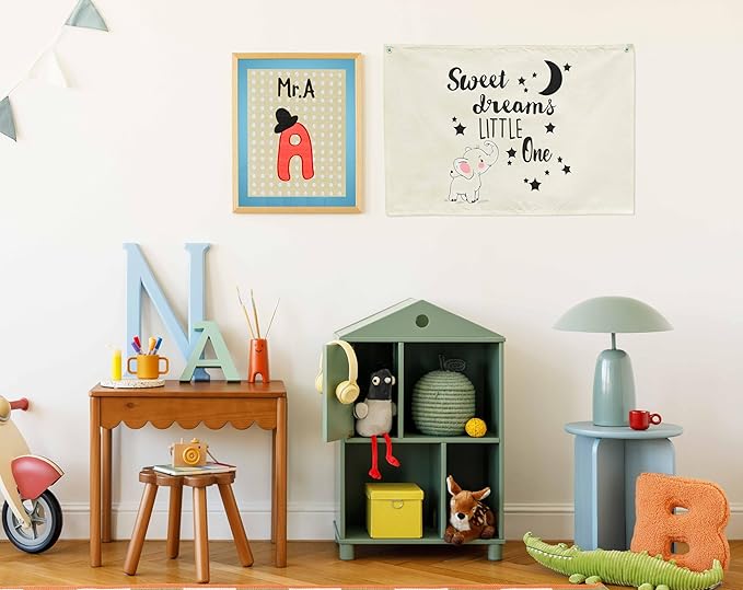 Sweet Dreams Little One-Rectangular Banner Flag Poster Wall Decor for Baby Kids Boy Girl Teen-Nursery Above Crib Bedroom Door Wall Sign Decorations-Birthday Baby,Shower Christmas Gift