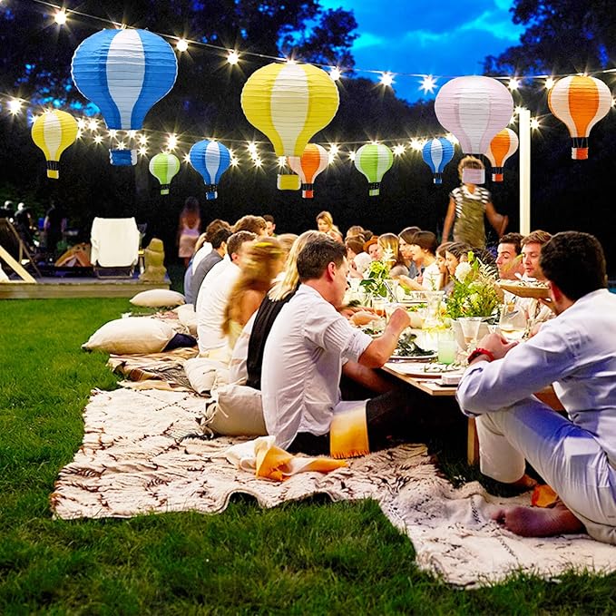 ADLKGG Hanging Hot Air Balloon Paper Lanterns Set Party Decoration Birthday Wedding Christmas Party Decor Gift, 12 inch, Pack of 5 Pieces