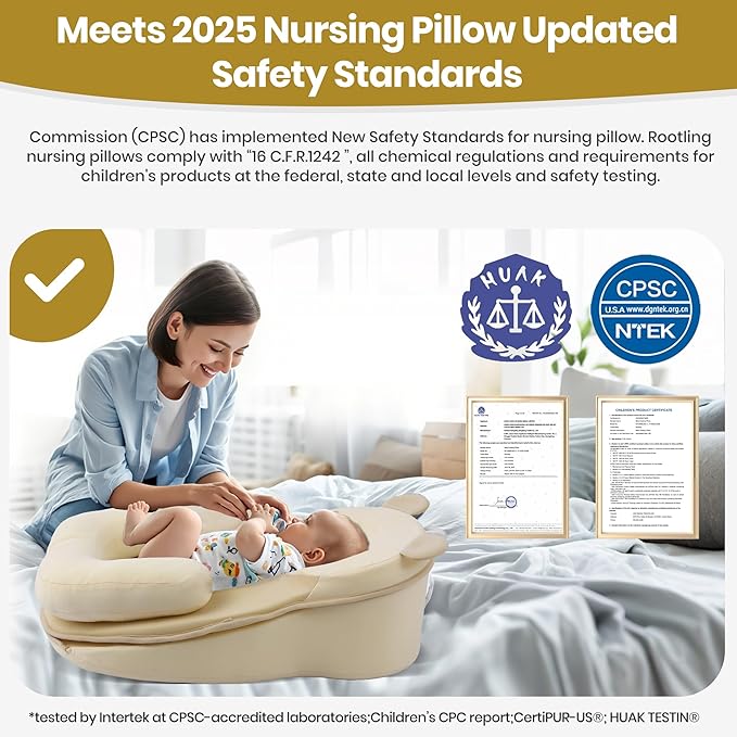 Baby Feeding Pillow, Anti Overflow Feeding Pillow for Reducing Spit-Up, Safety Nursing Pillow, Baby Lounger Reflux Wedge Breastfeeding, Removable top and Bottom