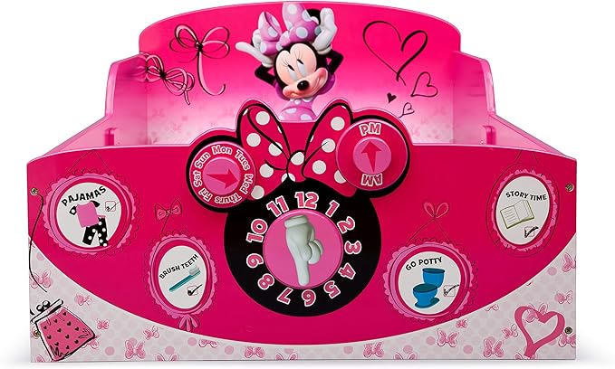 Delta Children Interactive Wood Toddler Bed, Disney Minnie Mouse + Serta Perfect Slumber Dual Sided Recycled Fiber Core Toddler Mattress (Bundle)