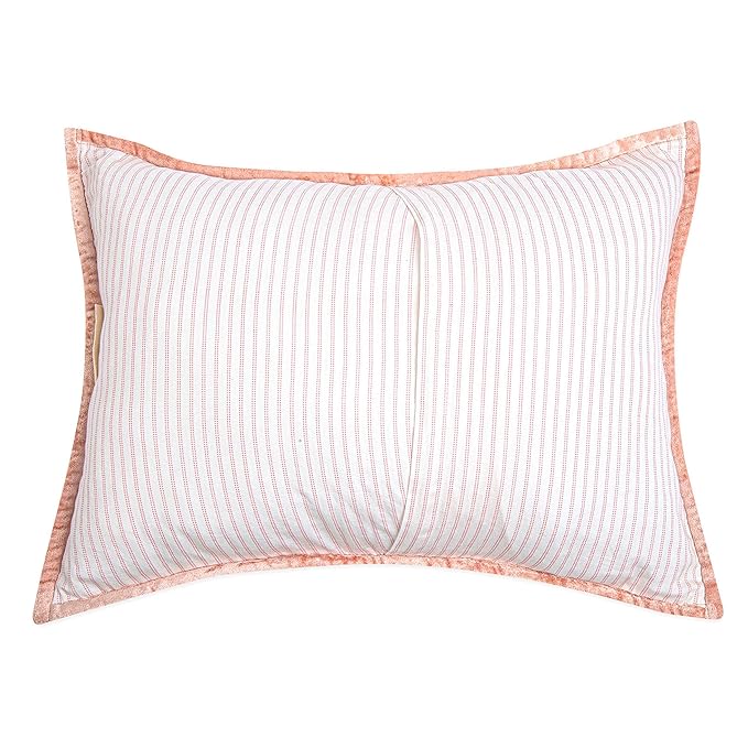 Crane Baby Pillow, Decorative Rectangle Velvet Pillow for Nursery and Toddler Rooms, Pink, 12" x 16"
