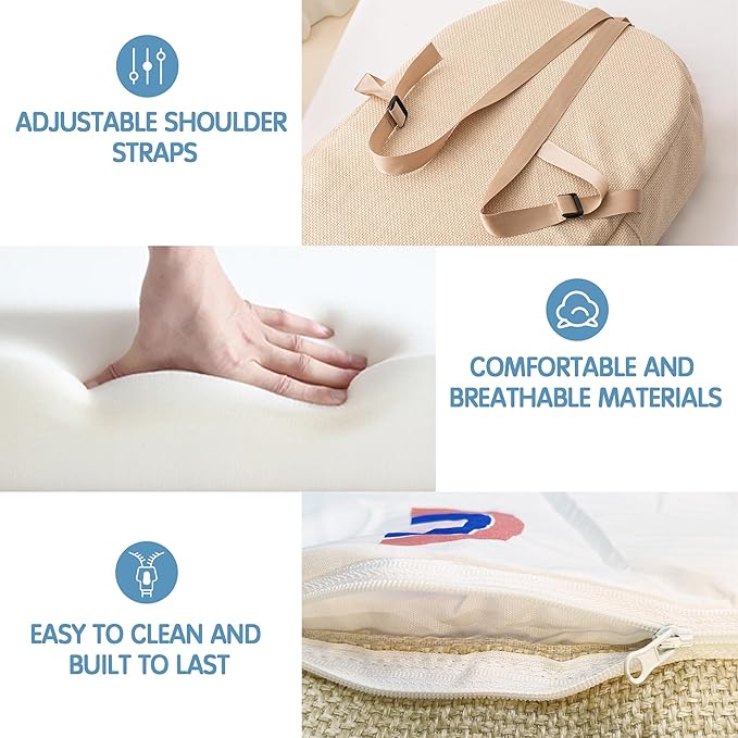 Baby Lounger, Foldable Baby Nest with Soft Memory Foam Mat for Newborn 0-12 Months, Converts to Backpack for Easy Travel, Babies Newborn Essentials Gifts