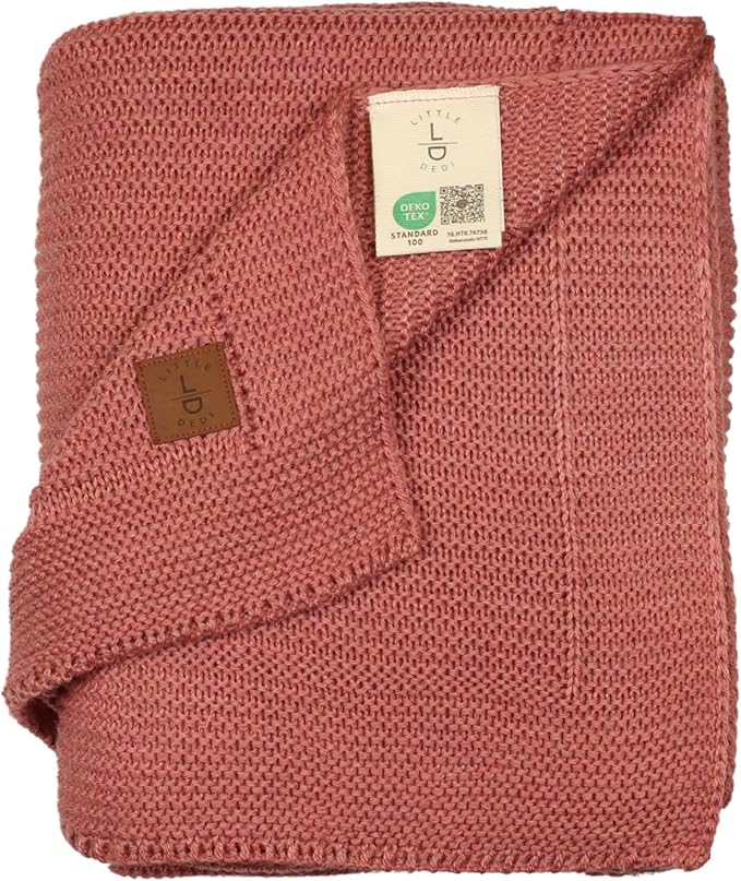 Baby Soft Knitted Blanket, 31 x 39 in, Dusky Pink, Soft & Breathable, Oeko-Tex Certified, Lightweight & Cuddly, Perfect for Newborns, Toddlers, Cot, Pram & Baby Room