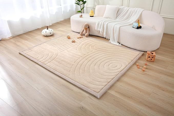 Stylish Coral Baby Play Mat for Floor 47" x 67" Arches – Soft 1" Thick High-Density Memory Foam Nursery Rug,Kids Rug with Non-Slip Backing for Crawling & Playing, Playroom Rug, Kids Carpet