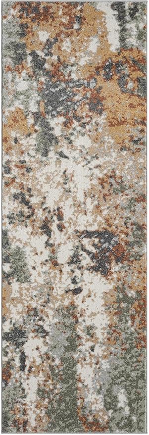 Keen Home Design Area Rugs - 2x14 Non-Shedding, Abstract Rugs for Kitchen, Living Room, Bedroom, Dining Room, Entryway - Size: 2'8" x 14', Multi