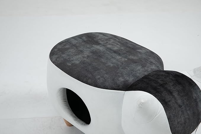 Home 2 Office Cat Condo Pet House Furniture, Kitten-Shaped Fabric Storage Ottoman for Cats, Small Dogs and Pets, Multi-Color