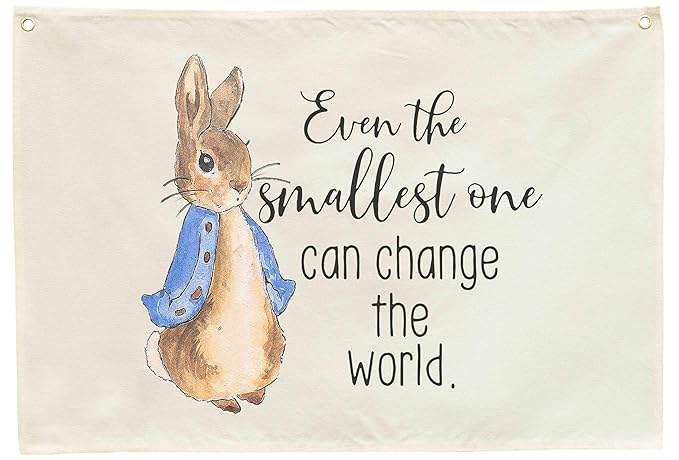Rectangular Banner Flag Poster Art Decor for Baby Boys-Even the Littlest Kids Can Change the World-Nursery Infant Bedroom Playroom Door Wall Decorations-Baby,Shower Birthday Easter Christmas Gift